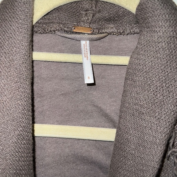 Free People Drape Front Coated Moto Jacket Denim - Picture 6 of 6